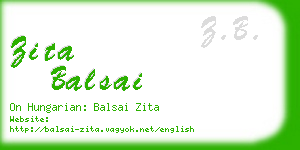 zita balsai business card